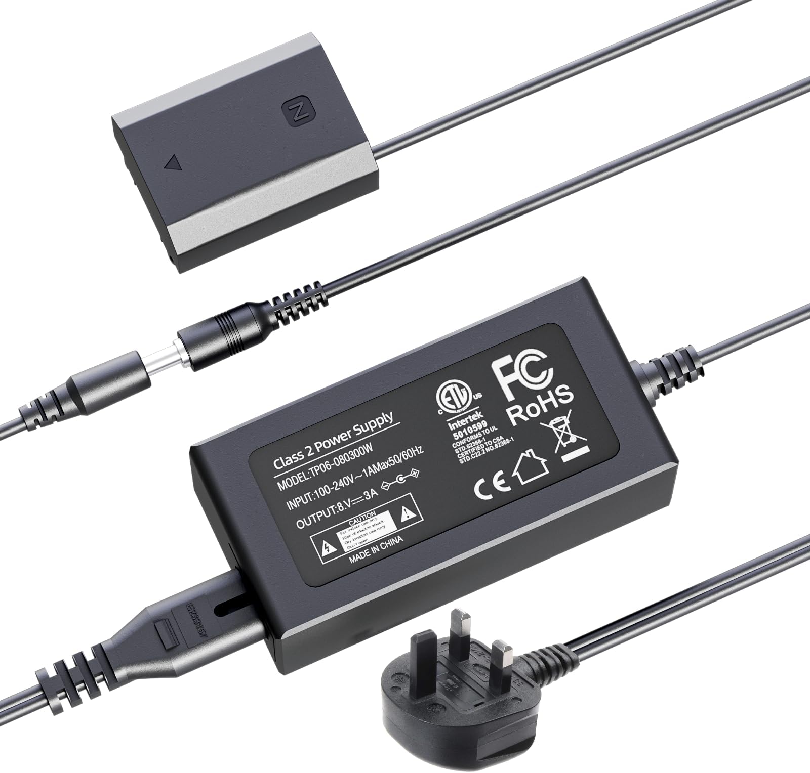 NP-FZ100 AC Power Supply Adapter Replacement BC-QZ1 Battery Charger kit for Sony Alpha A6600, FX3, a7C, A1, A7 III, A7 IV, A7R III, A7R IV, A7S III, A9, A9 II, A9R, A9S Cameras.