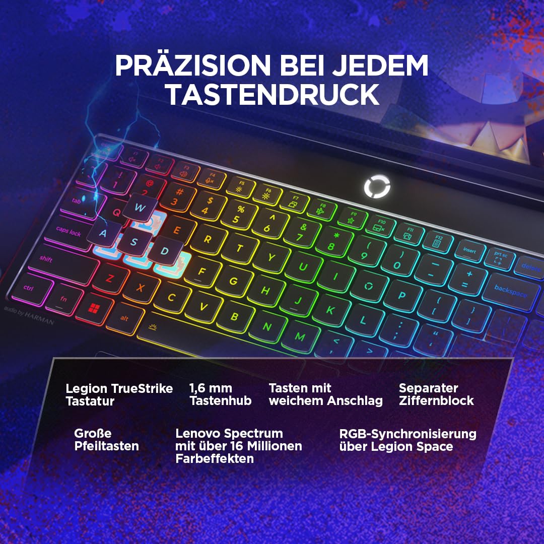 Lenovo Legion 5i Gaming AI Laptop | 15.3" WQXGA OLED 165Hz | Intel Core Ultra 7 356H | 32GB RAM | 1TB SSD | NVIDIA GeForce RTX 5060 | Windows 11 | QWERTZ | Schwarz | 3 Monate GamePass