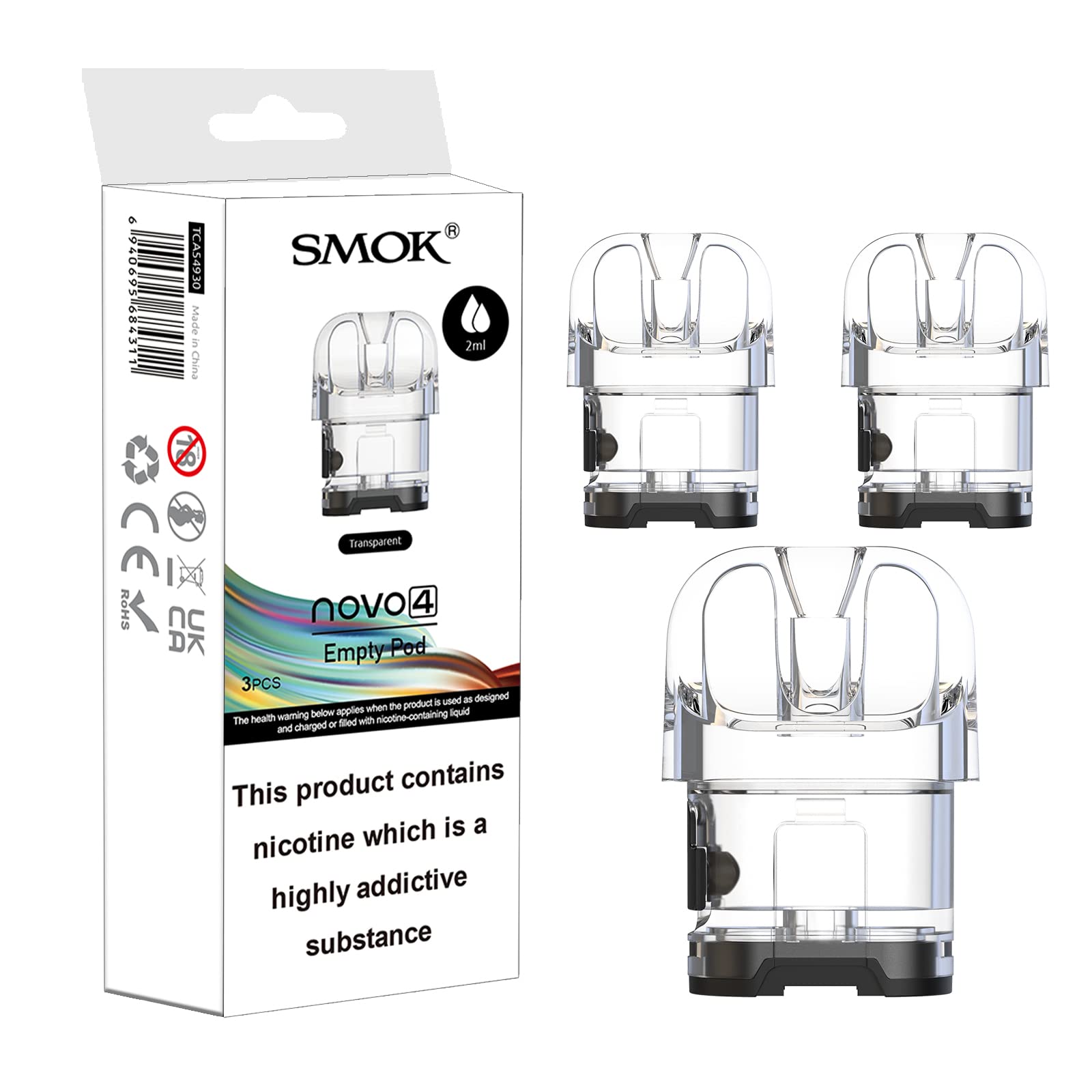 SMOK NOVO 4 Empty Refillable Replacement PODs [Pack of 3] - Leakproof  Design, Durable, Top Fill, Transparent, Compatible with Novo4/Novo4Mini and  LP1 Coils, No Nicotine No Liquid: Amazon.co.uk: Electronics & Photo