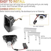 Vista 4 de Luces LED para placa de matrícula con clips de retención de metal para Dodge Ram 1500 2500 3500 2003-2018 lámpara de parachoques trasero 2PCS, 6000K