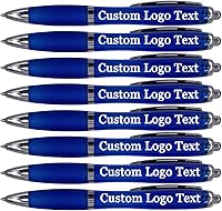 Vista 1 de Bolígrafos personalizados con nombre, logotipo de texto personalizado, retráctiles, bolígrafos personalizados para iglesia, oficina, negocios, 100