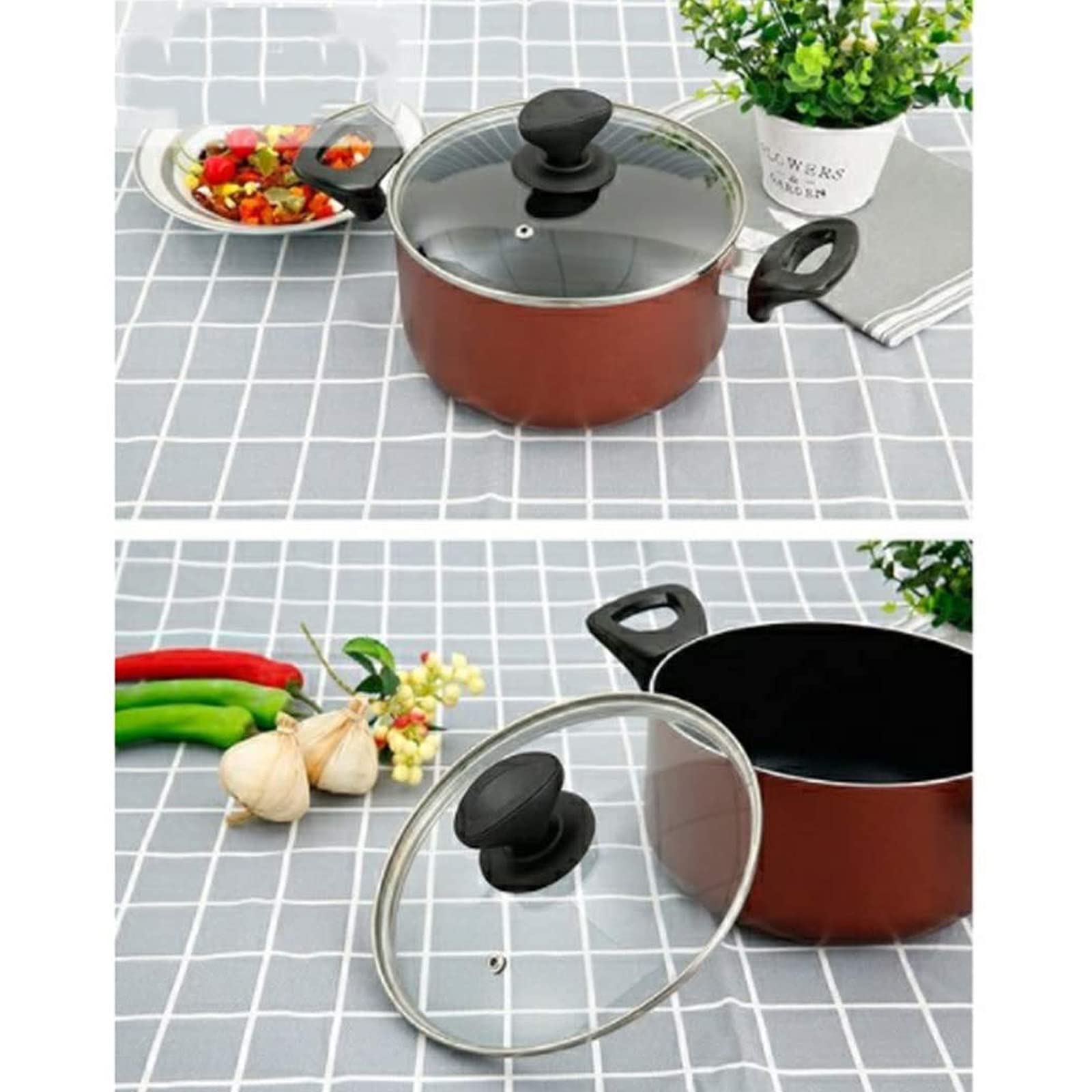 Coperchio per casseruola Coperchio per casseruola Vetro temperato, Coperchio per pentola a vapore Coperchio per padella trasparente per uso domestico Coperchi universali per pentole con coperchio in
