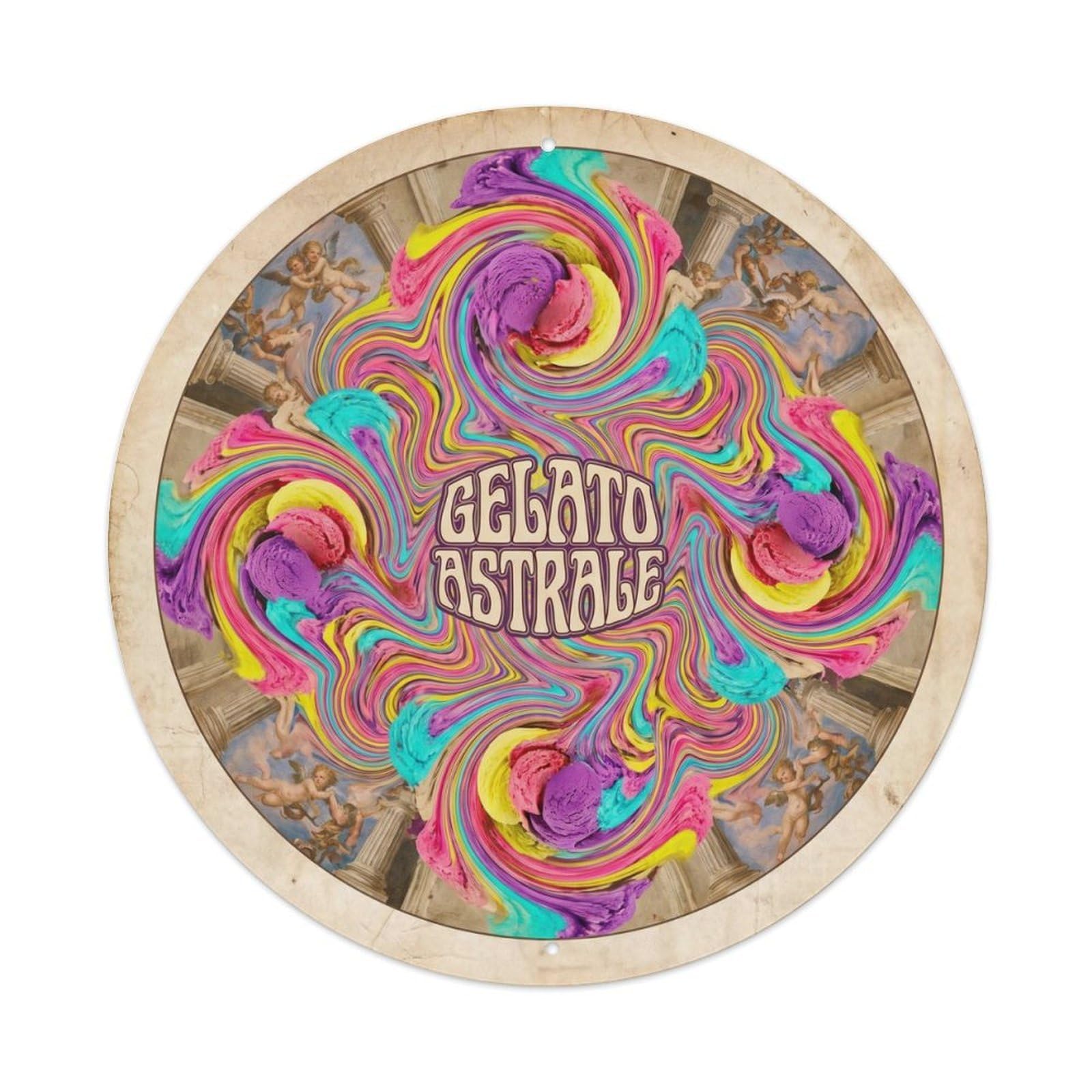 Dessert Cafe Gelato Psychedelic Ice Cream Metal Tin Sign