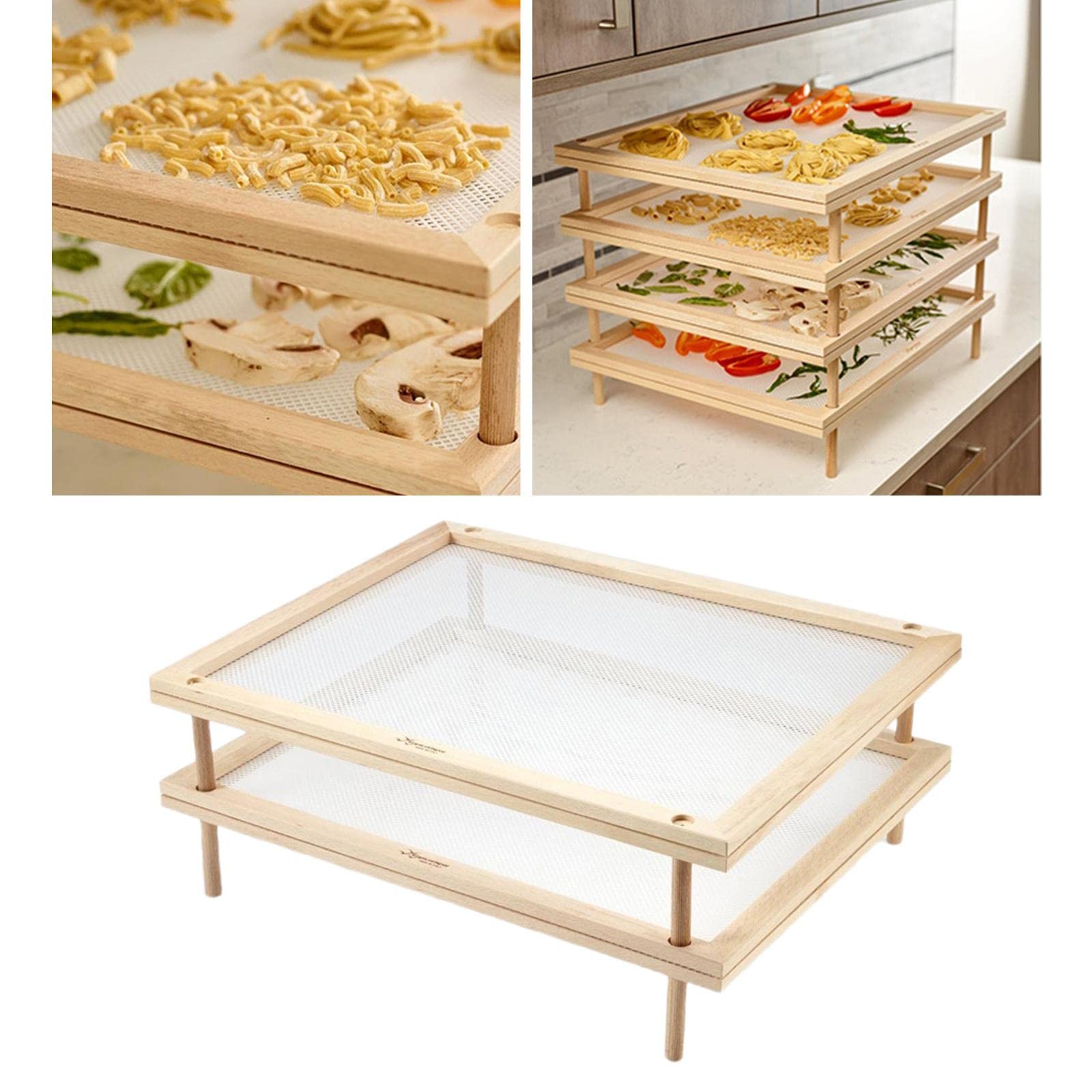 Stapelbarer Spaghetti Aus Holz, 2 Lagig, für Gemüse, Fisch Und Mehr