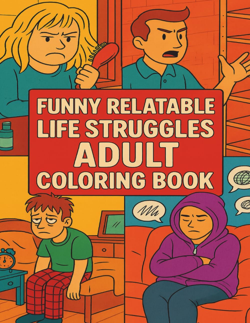 Funny Relatable Life Struggles Adult Coloring Book