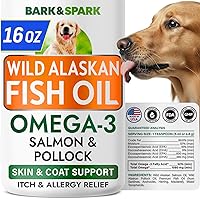 Vista 10 de BARK&SPARK Omega 3 para perros - 360 golosinas de aceite de pescado para la muda de pelo de perro, alergia cutánea, alivio de la picazón