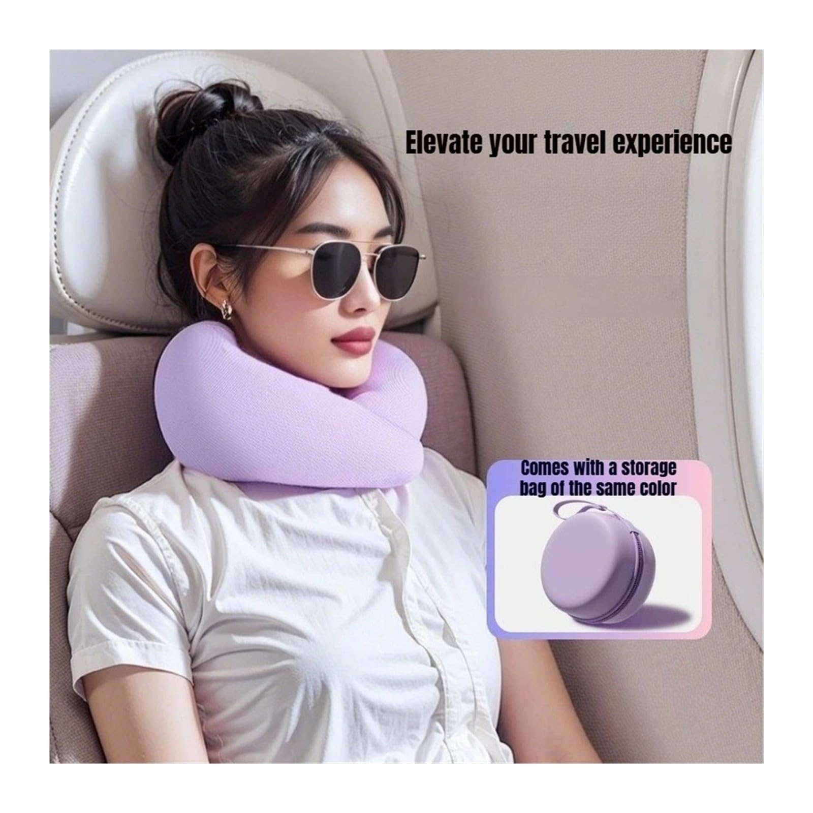 Memory Foam U-Shaped Travel Neck Pillow For Car Nap