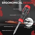 13 in 1 Adjustable Multi Screwdriver Set Multitool with Torx Security Flat Head Phillips Hex Square and 1/4 Inch Nut Driver for Home Repair and DIY Projects (13 in 1 Screwdriver Set)