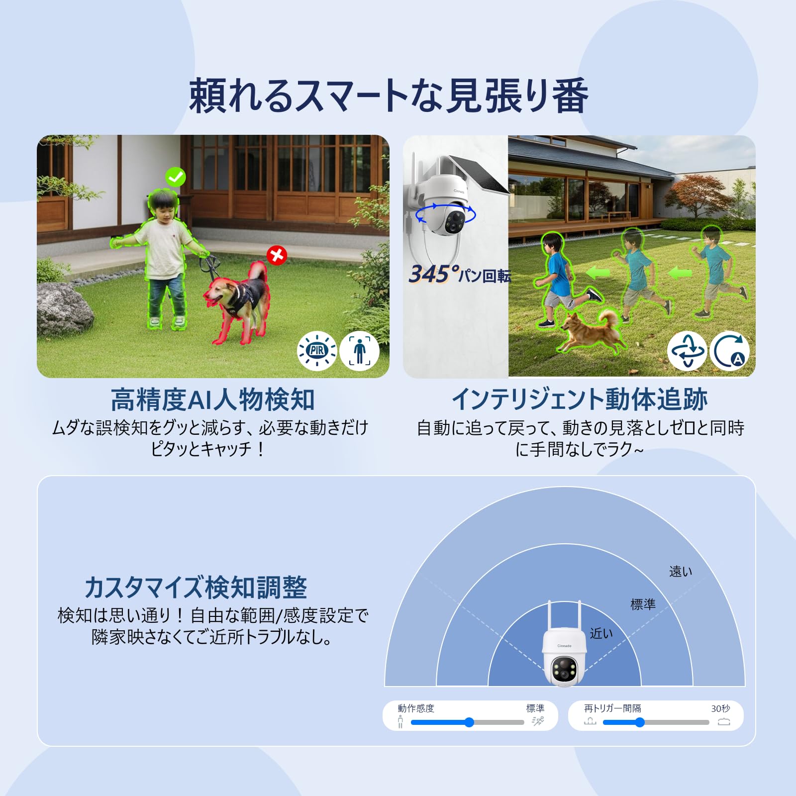 【2026新登場・AIが太陽で動く】Cinnado防犯カメラ屋外ソーラー300万 Amazon.co.jp: 【2026新登場・AI人感センサー】Cinnado防犯カメラ屋外