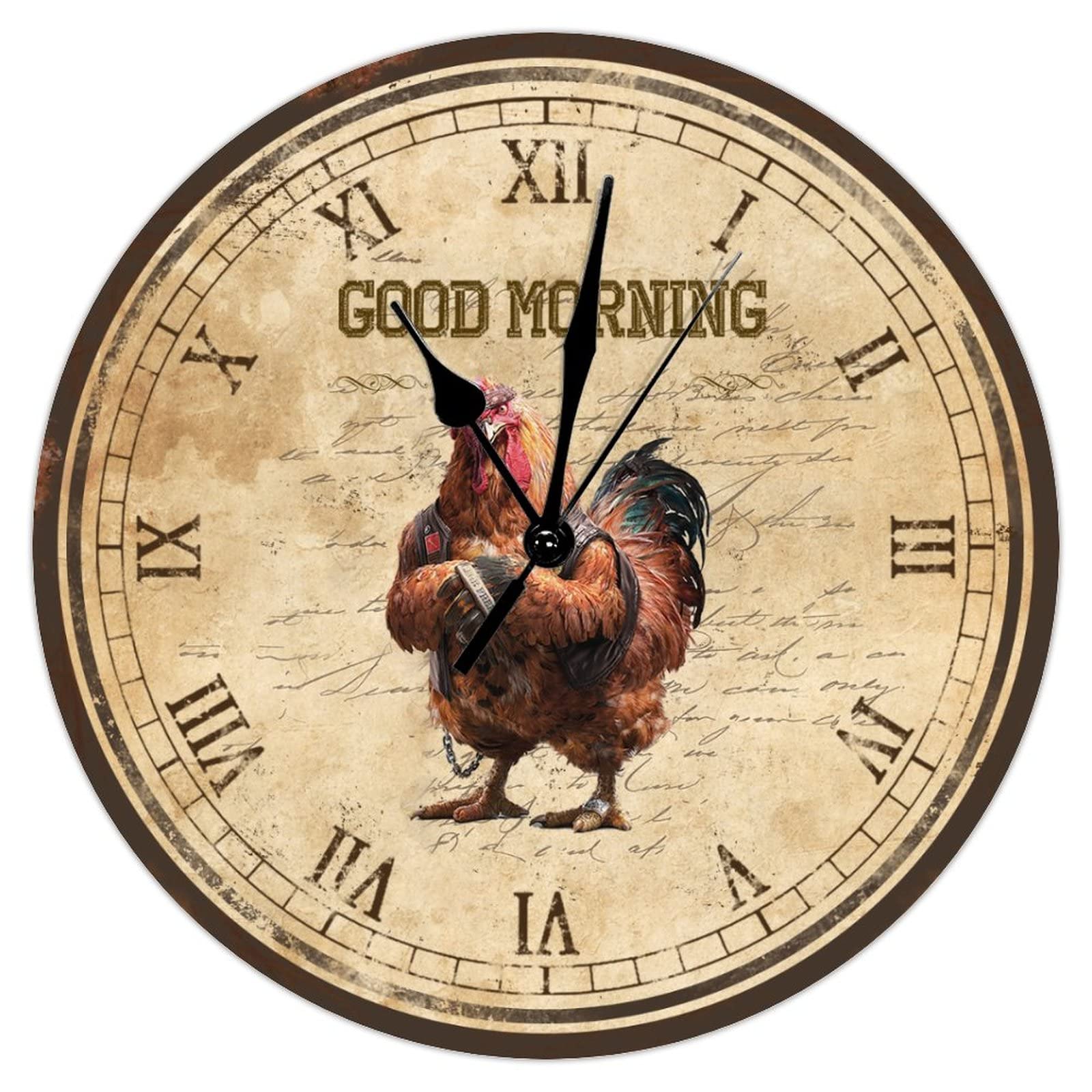 Horloge de cuisine à piles avec grand cadran lisible de 38 cm style vintage