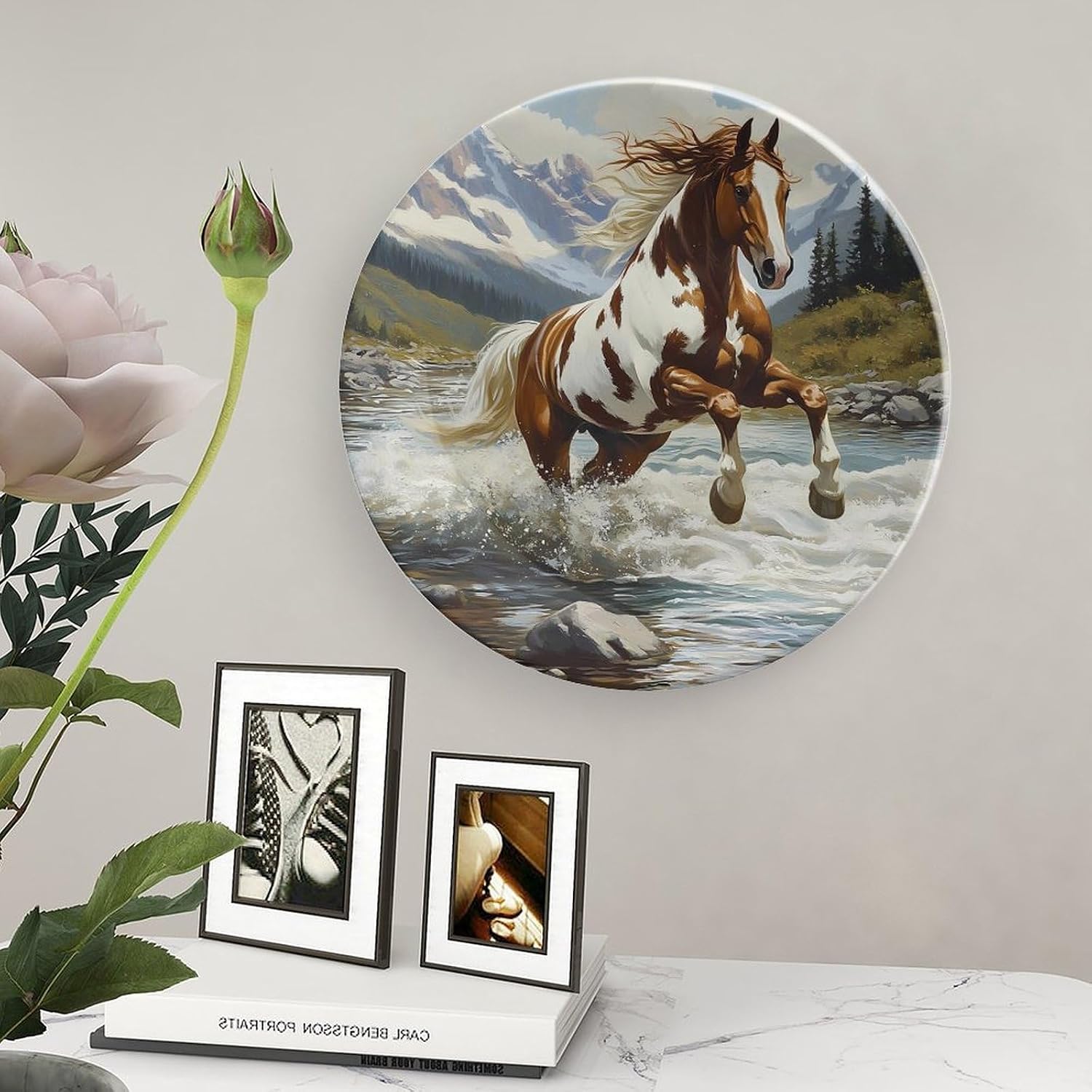 Running Horse Bone China Decorative Porcelain Plates Dinnerware Ornaments