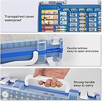 Vista 3 de Organizador de Almacenamiento de Baterías Estuche Portador con Doble Cara, Caja de Garaje con Probador Verificador. Contenedor de Baterías para 269