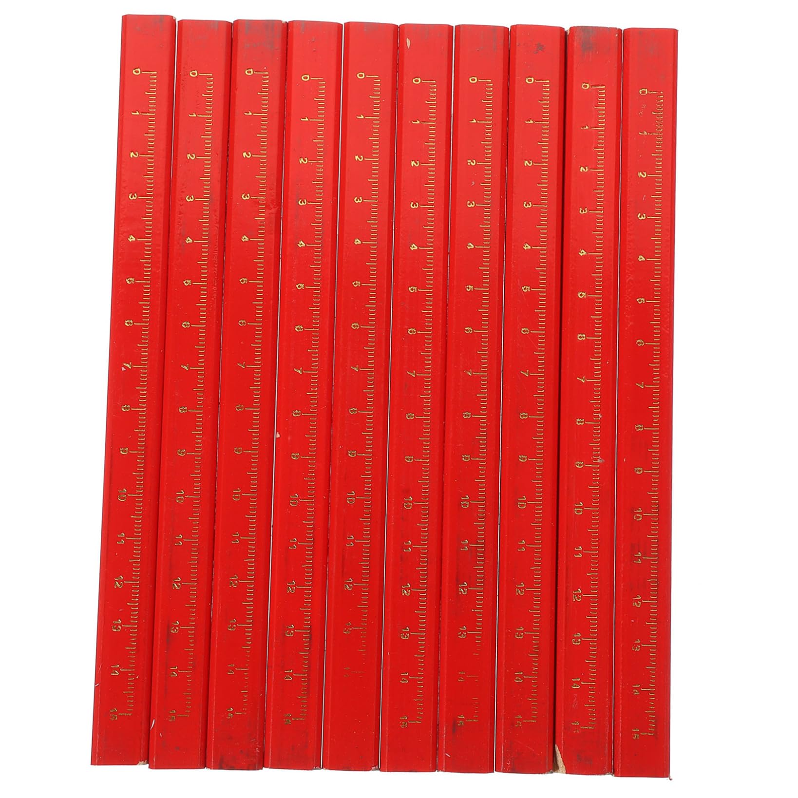 Crayon de Charpentier Octogonal Rouge en Bois 72 Pièces pour Travail | Trait Non Circulaire, Surfaces Dures et Irrégulières, Lot de 72, Usage Bricolage et Chantier