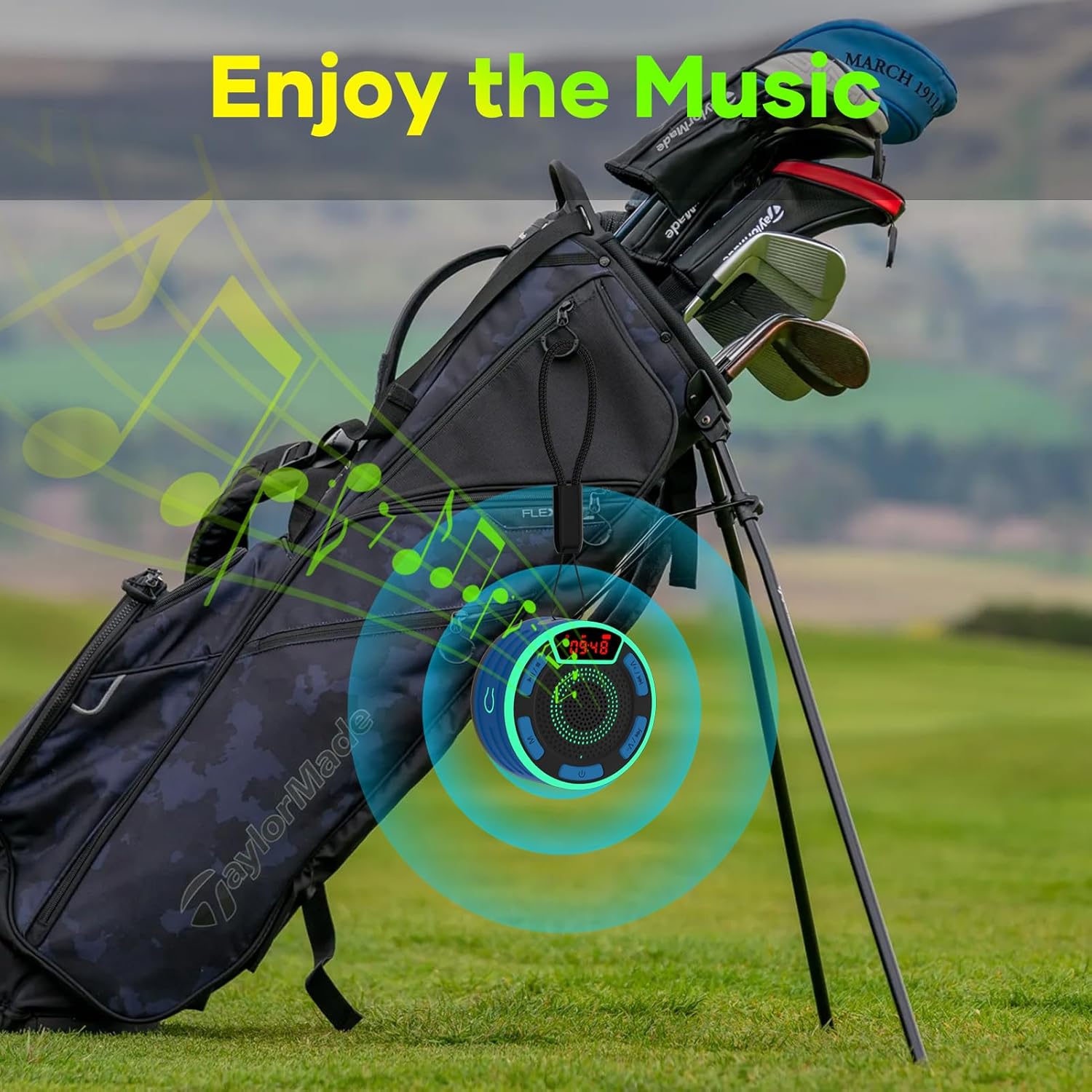 Magnetic Golf Cart Speaker, IPX7 Waterproof Bluetooth Speaker with LED Display, Shockproof, Loud Stereo Sound, Golf Cart Accessories Golf Gifts - Image 8
