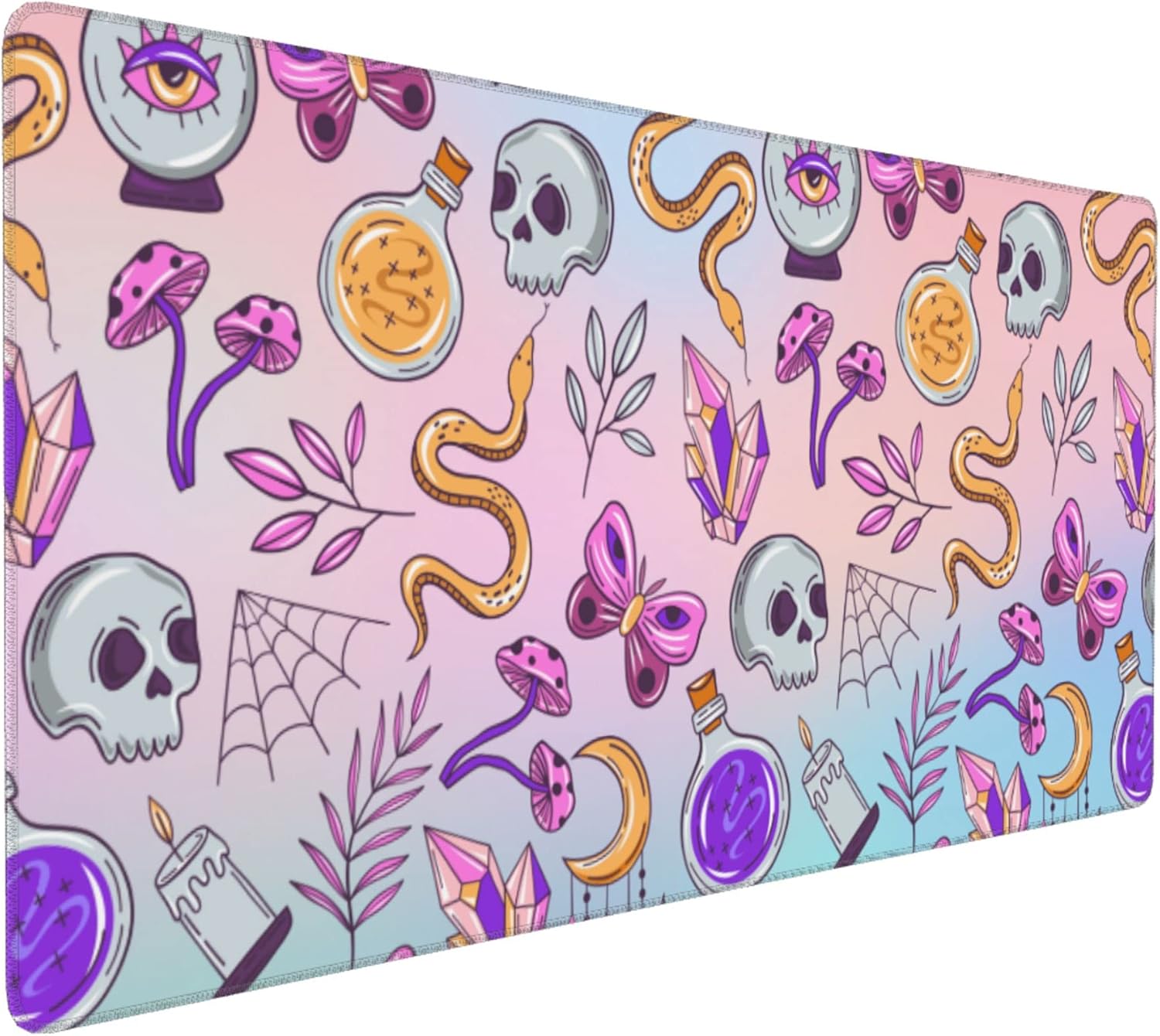 Kawaii Pastel Gothic Style Witchy Extended Gaming Mouse Pad 35.4" X 15.7"Inch,Large XXL Mousepad, Non-Slip Rubber Base Desk Pad Keyboard Mat for Laptop, Computer & PC