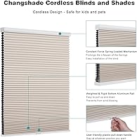 Vista 3 de Changshade Cordless Cellular Shades, Blackout Honeycomb Shades for Windows, Pull Down Pleated Blinds, Easy to Install for Indoor Windows and French