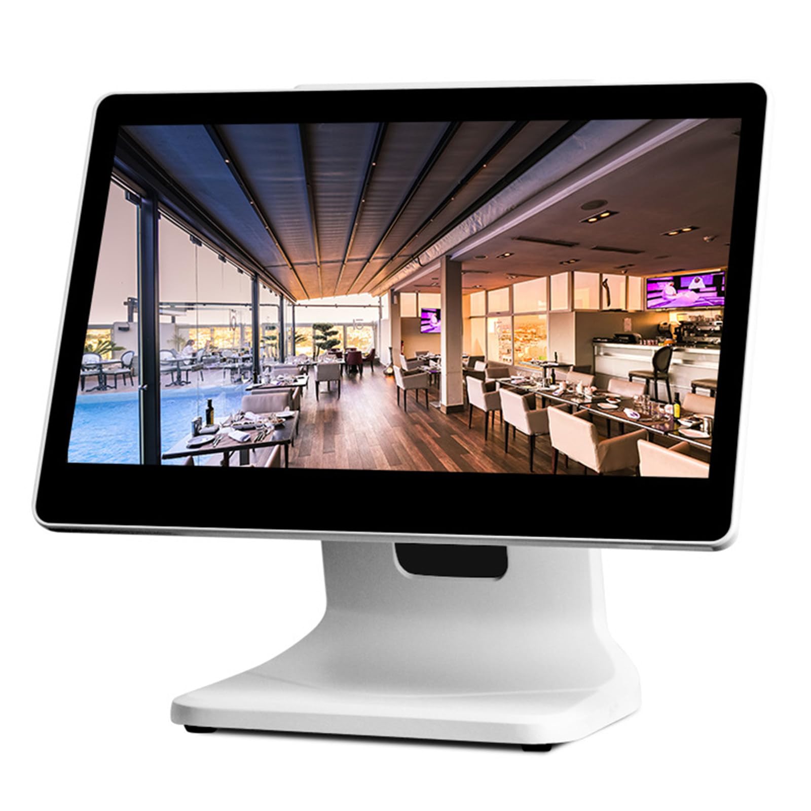 Terminale di pagamento touchscreen con registratore di cassa integrato, ideale per bar, saloni e piccole imprese