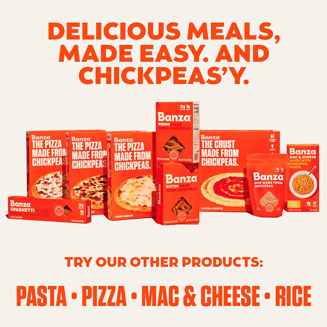 Banza Chickpea Frozen Pizza Variety Pack (Supreme, Plain Crust, Four