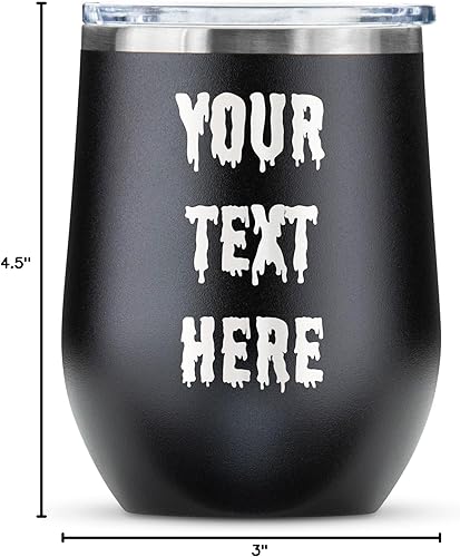 Miniatura 3 de Vaso de vino personalizado con texto grabado personalizado, vaso aislado de acero inoxidable de 12 onzas con tapa, regalo para hombres, cumpleaños,