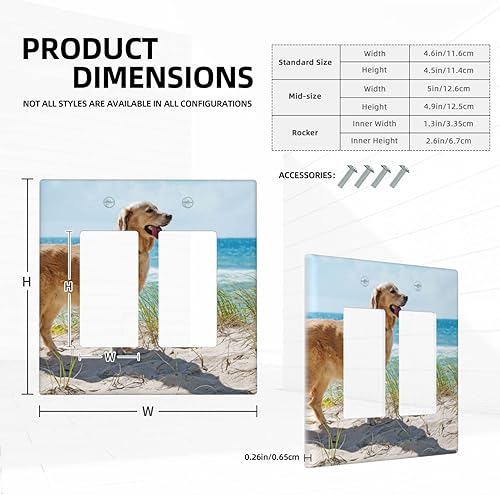 Miniatura 5 de Cubierta para interruptor de luz personalizable, placa de pared doble basculante con imagen, logotipo, texto, 2 cuadrillas, placa eléctrica