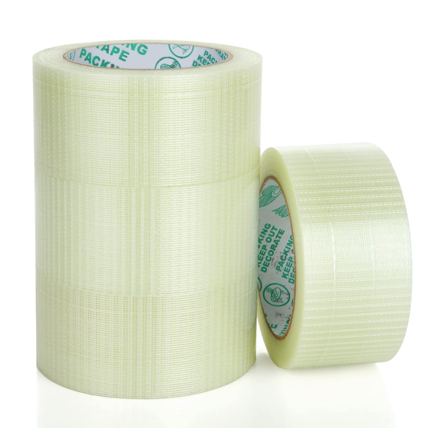YAYODS 4 Pack Strapping Tape 2 Inch, 5.5Mil x 27Yds Fiberglass Tape Fiber Reinforced Packing
