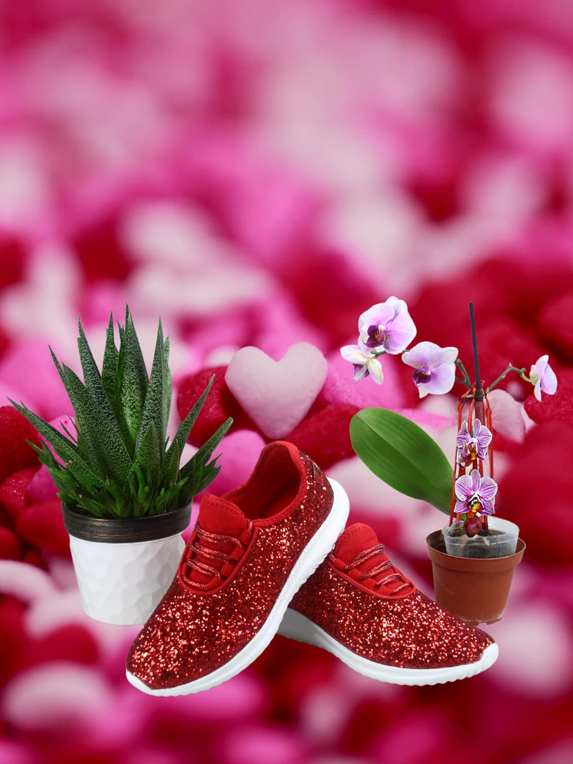 TZ Lotus-08 Women's Comfort Slip On Fashion Color Glitter Walking Runing Flat Heel Sneakers Shoes