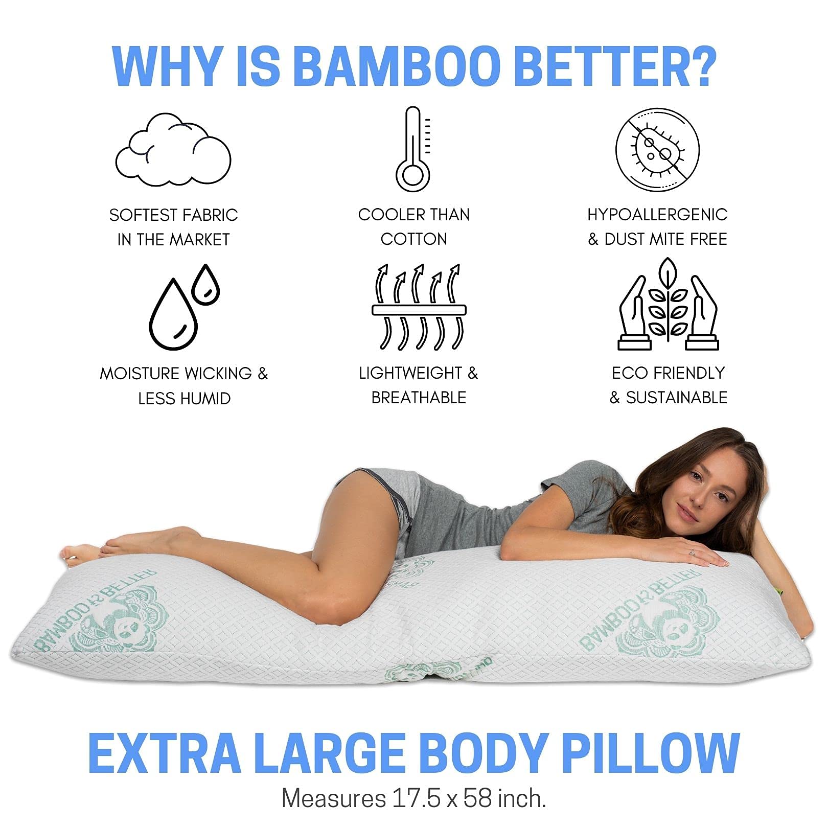 Amazon｜Bamboo is Better 抱き枕: 細断メモリーフォーム充填と竹