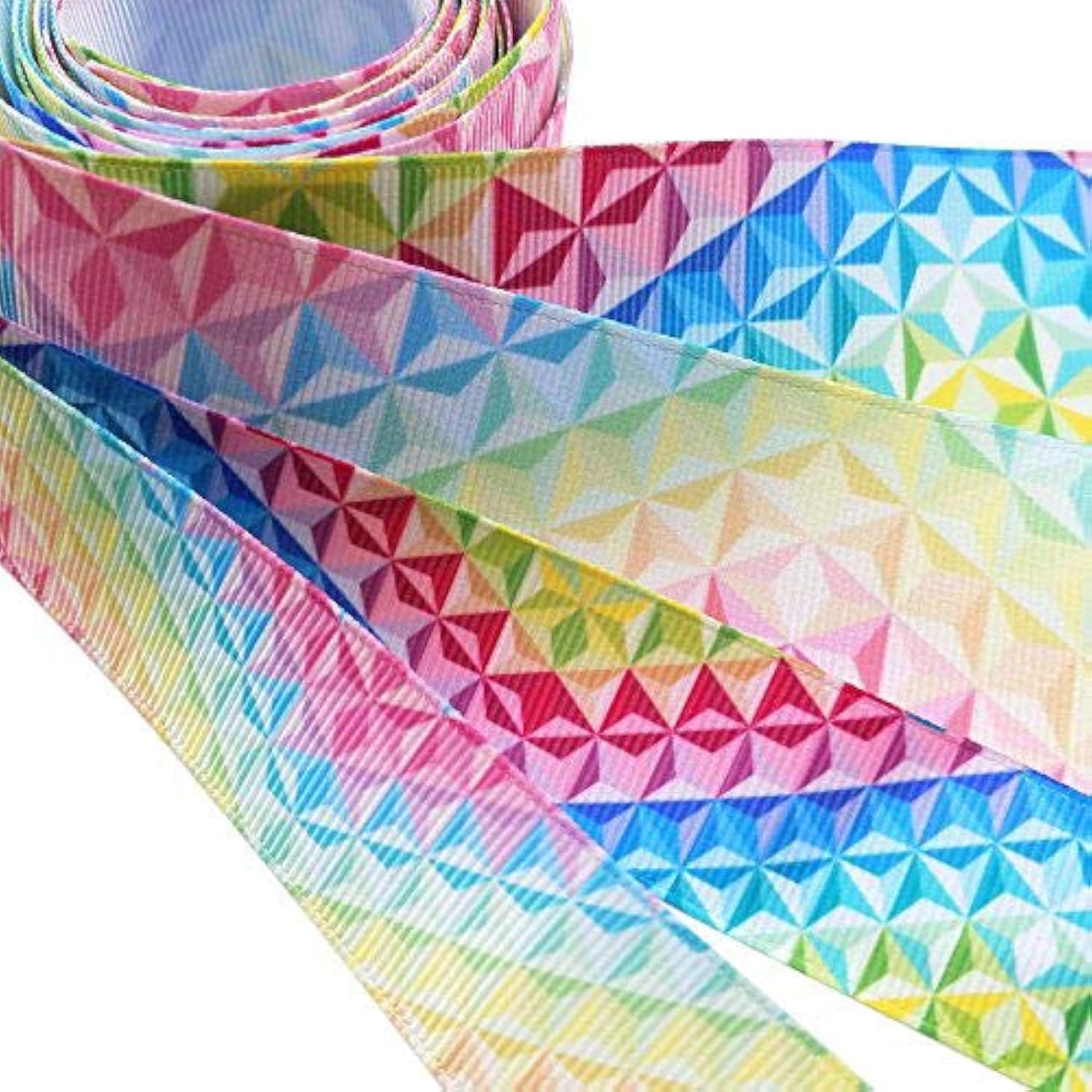 Dandan DIY Assorted 12Yards Diamond Grosgrain Ribbon Craft DIY Gift Packing Hair Bow Accessory (MIX4)