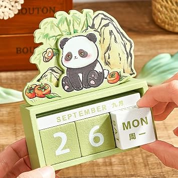 Wooden Universal Calendar Creative Reminder Desk Calendar Decoration Literary Dormitory Desktop Decoration Girl Dream Perpetual Calendar style2