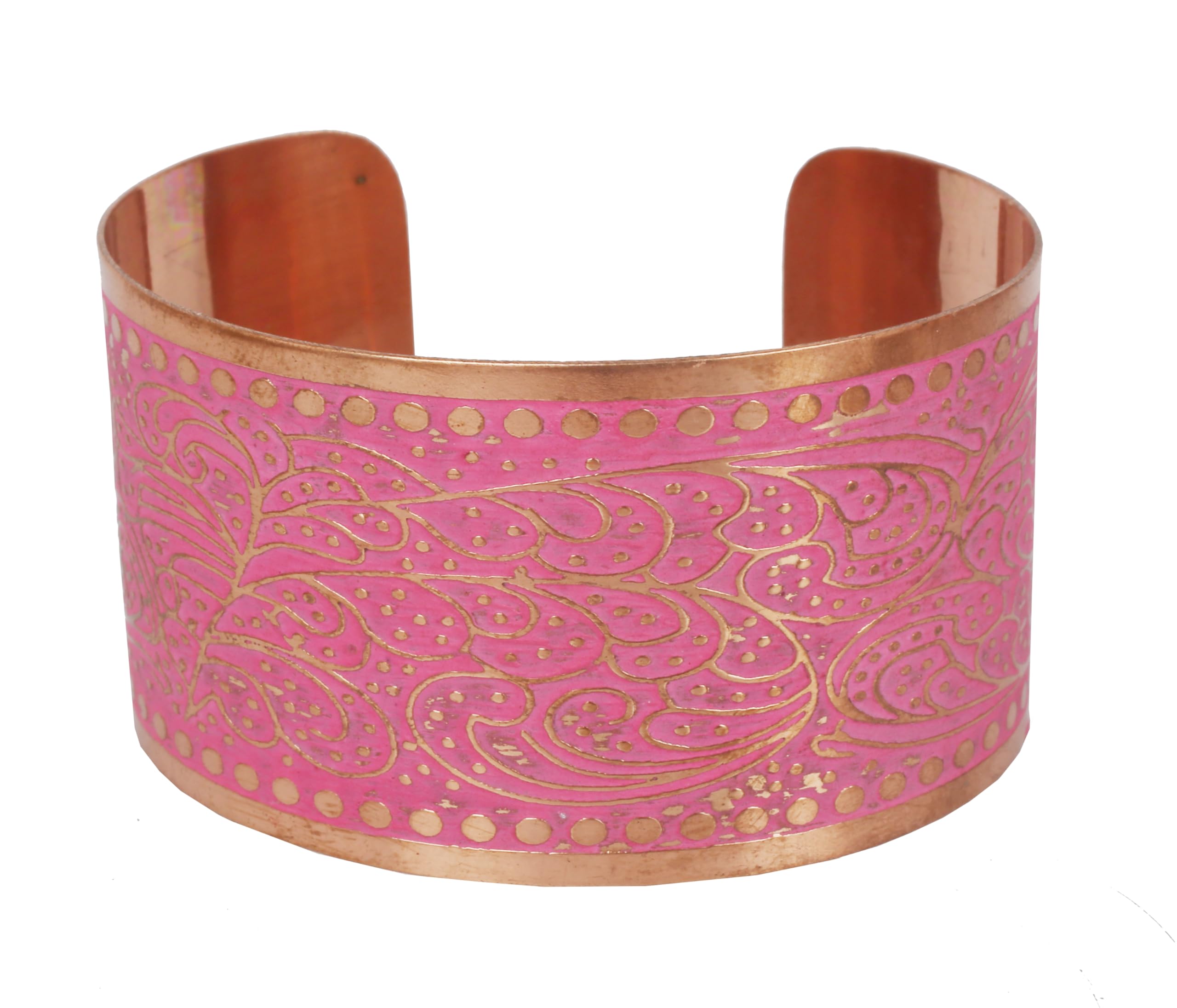 Touchstone Indian Bollywood Desire Brass Base Exotic Workmanship Free Size Cuff Bracelet in Antique Gold Or White Or Copper Tone for Women.