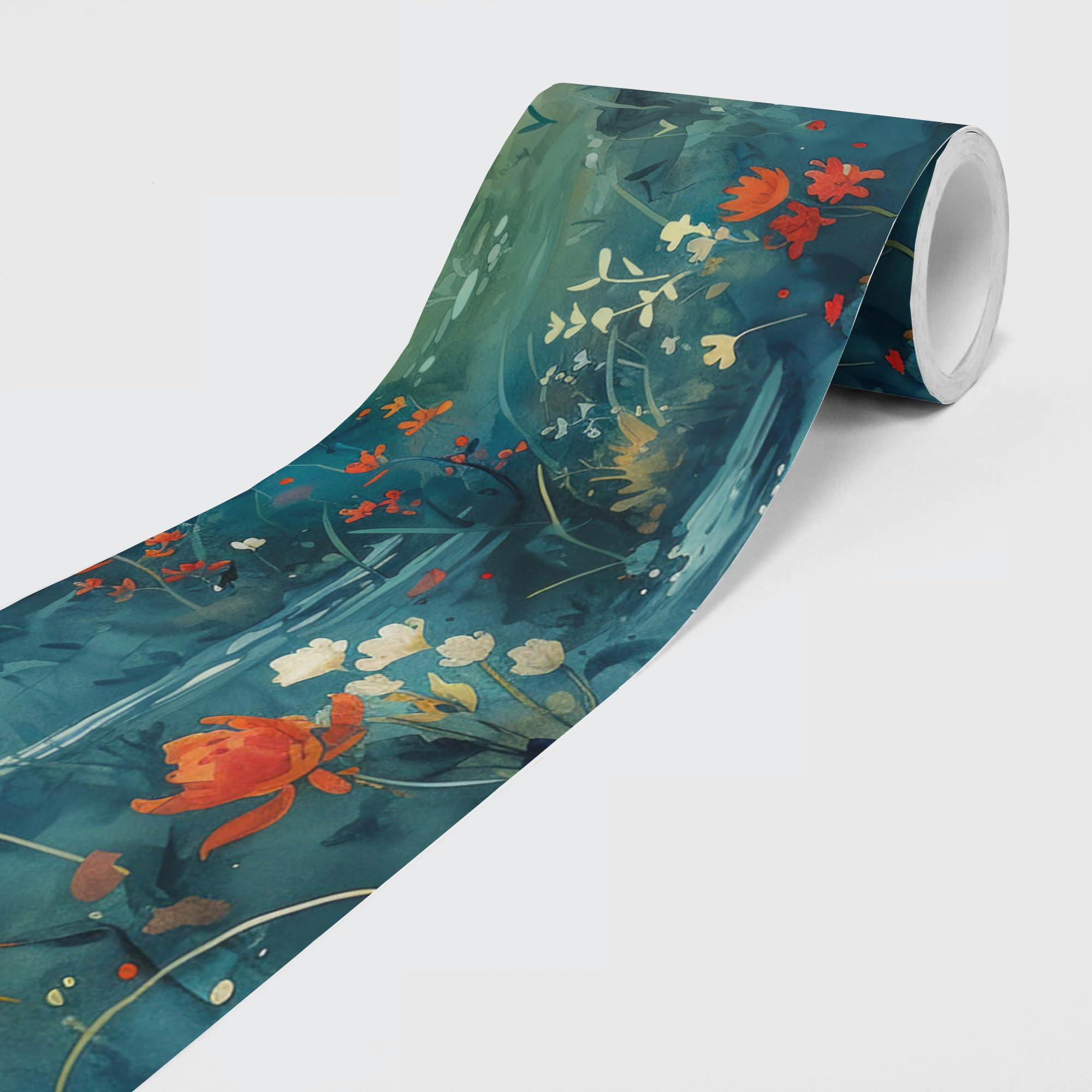 Dimex Line Illustrated Flowers Dimex Self Adhesive Wallpaper Border Non-Woven Floral 5M X 15Cm