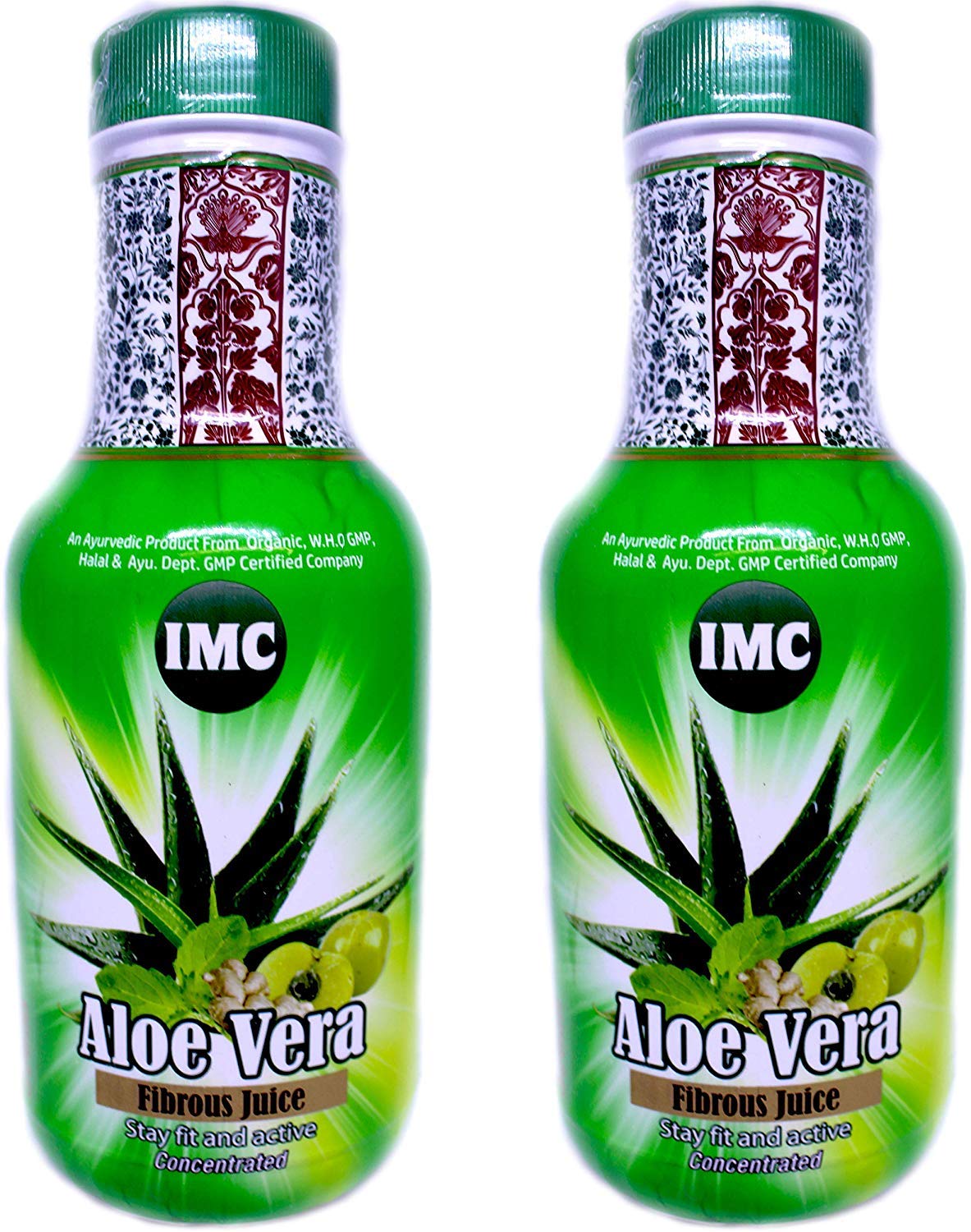 Imc Aloe Vera Fibrous Juice - 500 Ml, Pack Of 2
