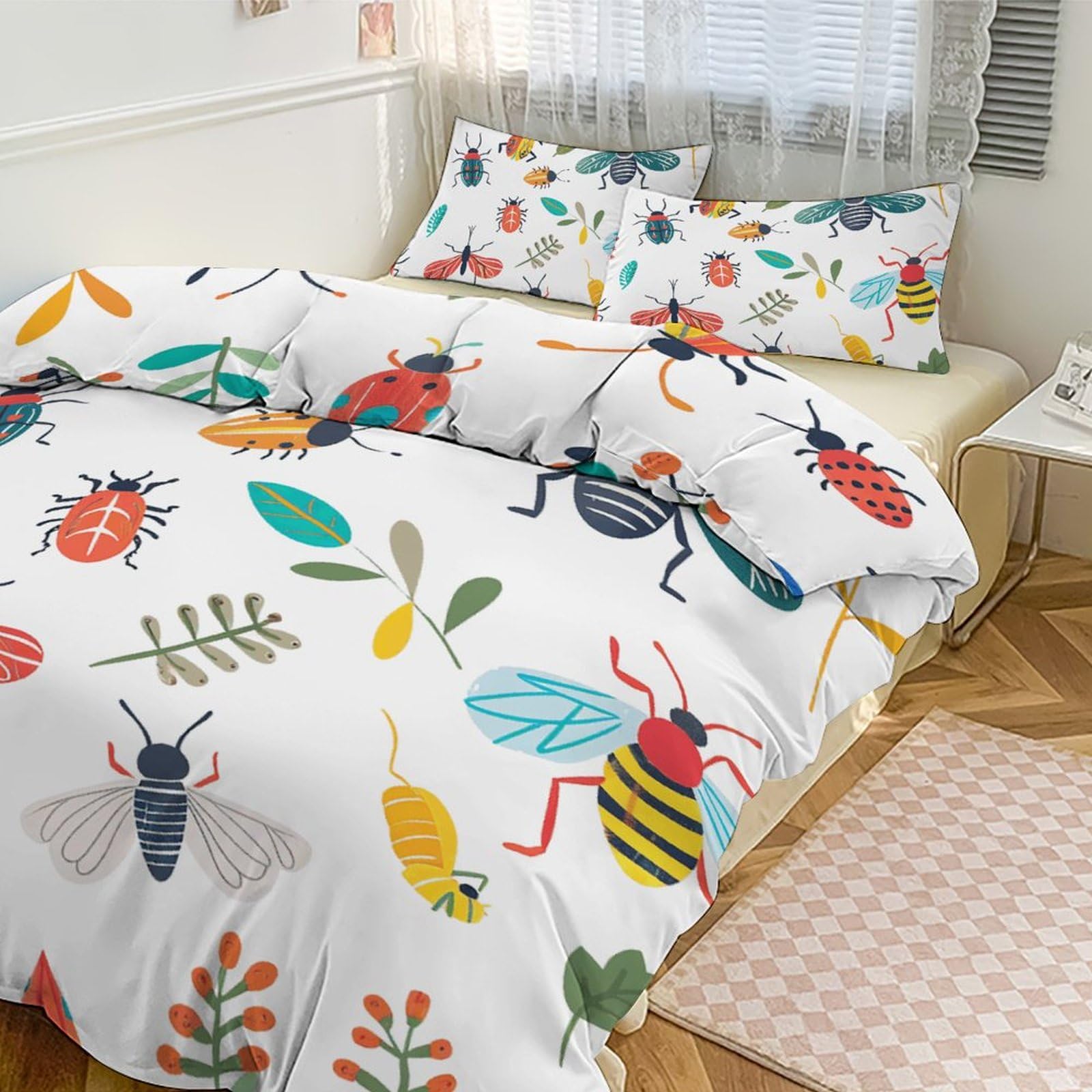 Housse de couette ultra douce et respirante 3 pièces avec fermeture éclair