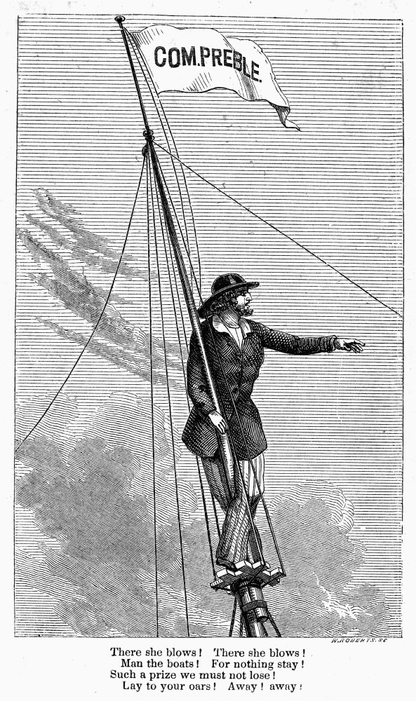 There She Blows 1850 Nwood Engraving From Reverend Henry T CheeverS Book The Whale And His Captors Or The WhalemanS Adventures And The WhaleS Biography New York 1850 Poster Print by (18 x 24)