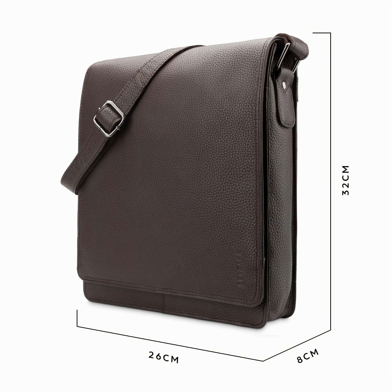 LEABAGS London Umhängetasche Herren Leder – Herrentasche zum Umhängen Echtes Leder 32x26x8 cm Kleine Schultertasche Vintage