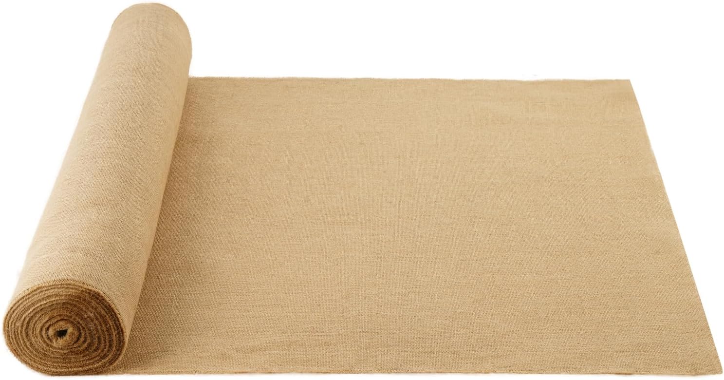 VEVOR Burlap Fabric Roll, 40” x 150 ft & 45 x 45 High Density Wide Natural Burlap Fabric Rolls, Jute Fabric Burlap Tree Wrap Roll, for Decor, Crafts, Wedding, Gardening, Plant & Tree Winter Covering