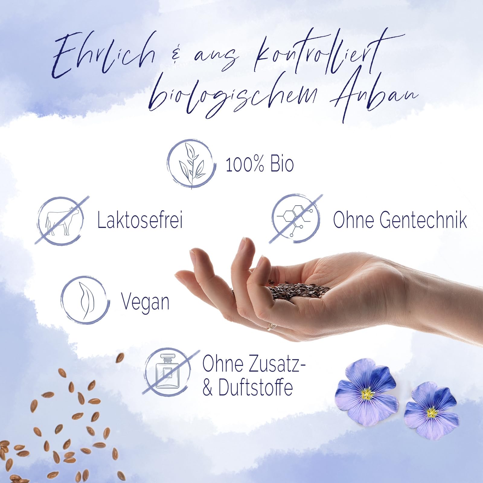 Sannis Bio-Leinöl extra nativ 500 ml I Leinsamenöl aus kontrolliert biologischem Anbau I kaltgepresst & ungefiltert I reich an Omega-3-Fettsäuren I nussig milder Geschmack ideal für Salat & Joghurt