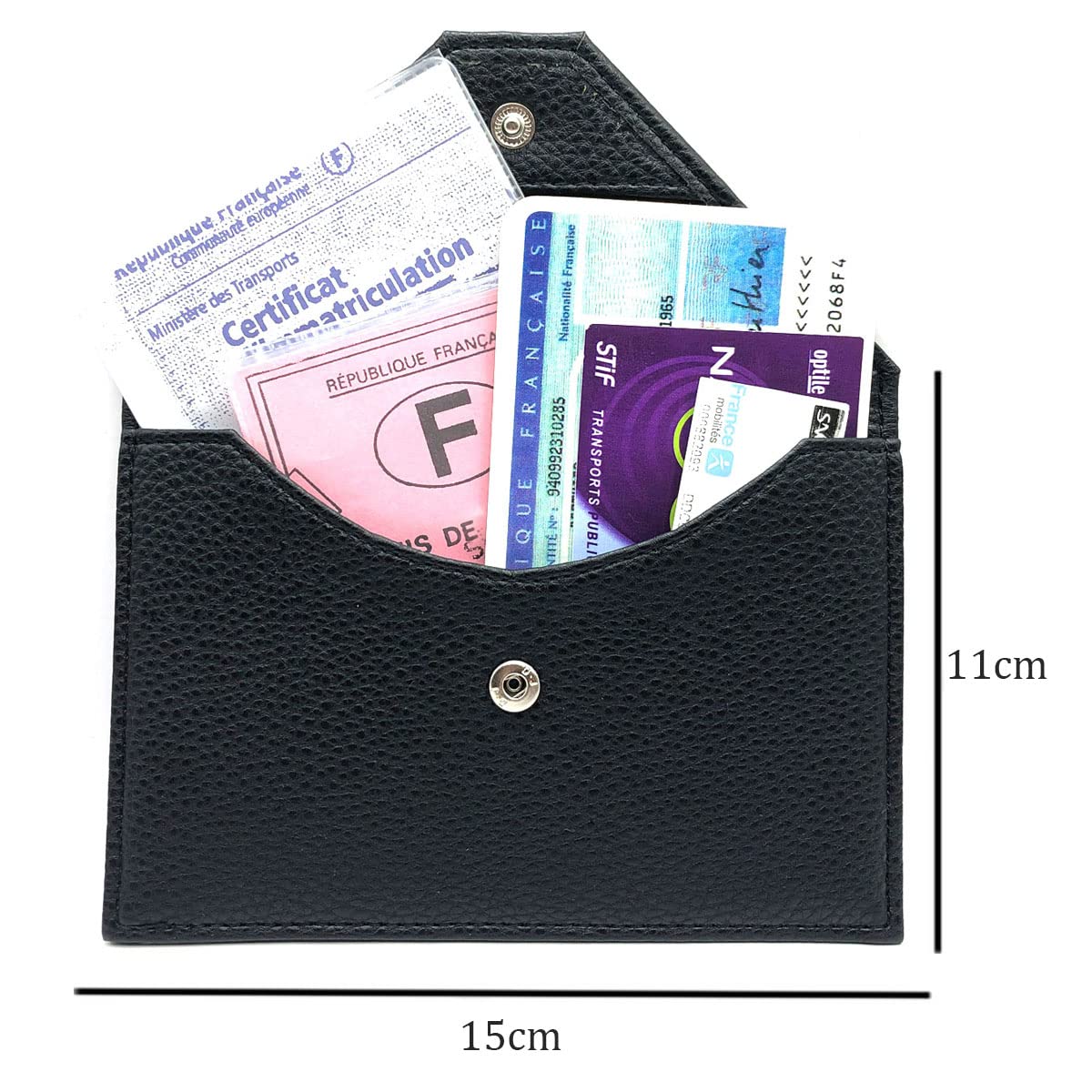 Porta Carte Per Auto In Pelle - Formato Busta 15x11cm - Per Patente, Carta Grigia E Assicurazione - Foto 7