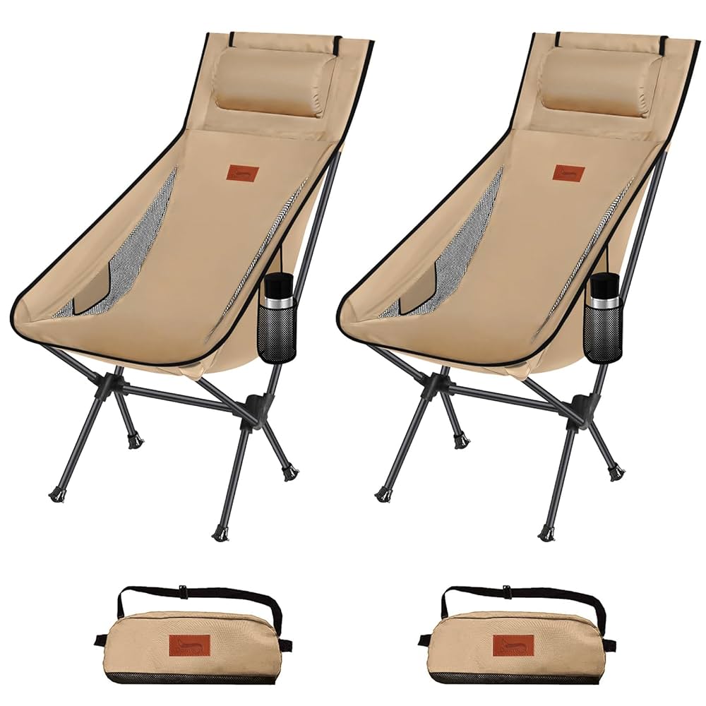 【色:カーキ/2個】DesertFox アウトドアチェア 折りたたみ 枕付き 超 Amazon.co.jp: DesertFox アウトドアチェア 折りたたみ 枕付き