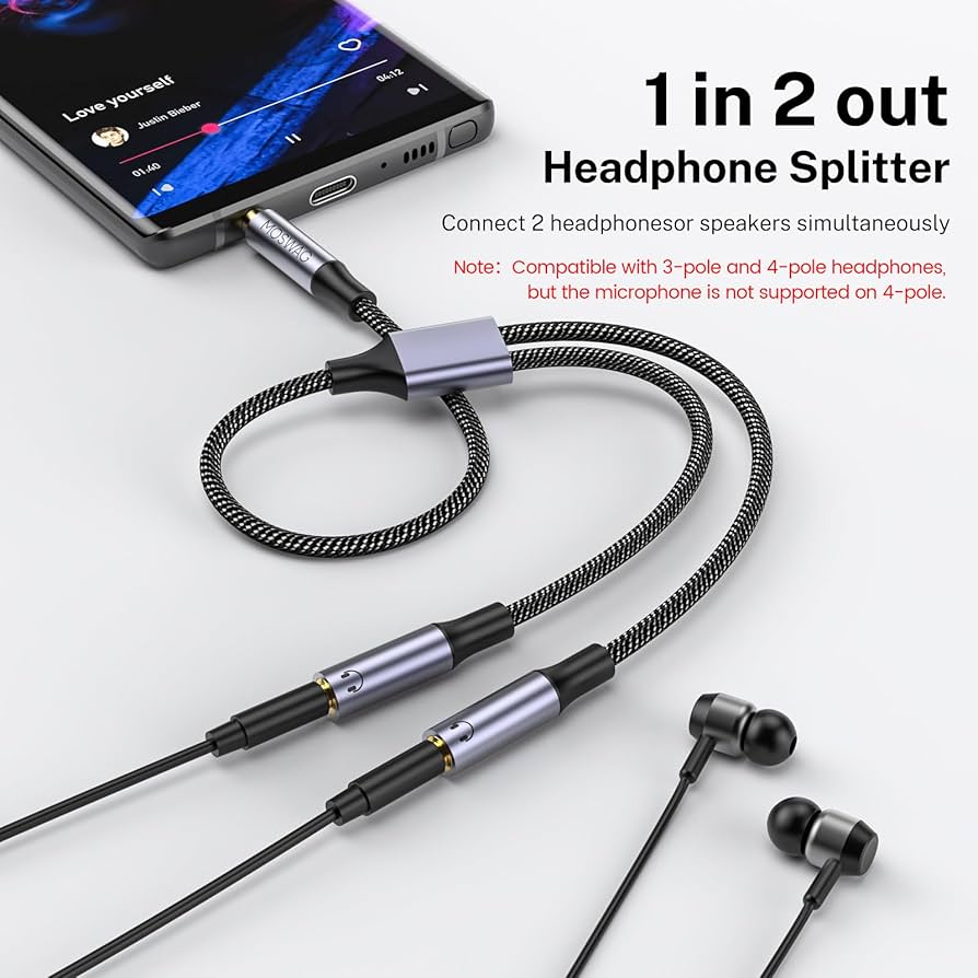 Amazon.com: MOSWAG Headphone Splitter 3.5mm Stereo to Dual 3.5mm Amazon.com: MOSWAG Headphone Splitter 3.5mm Stereo to Dual 3.5mm