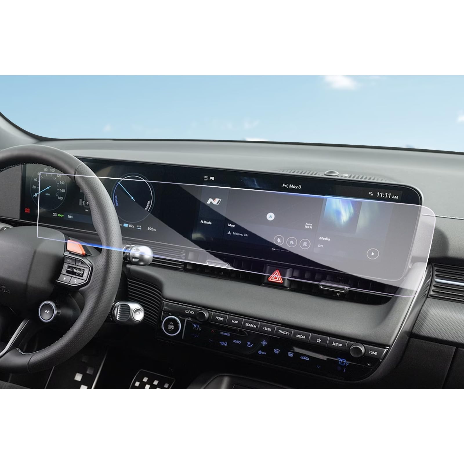 GAFAT Compatible con Hyundai Ioniq 5 Facelift 2025 2026 2027 Navigation Protector de Pantalla, Ioniq 5 2025 Ioniq 5N N Line Navigation + Cockpit Protector de Vidrio Templado, 9H Antiarañazos
