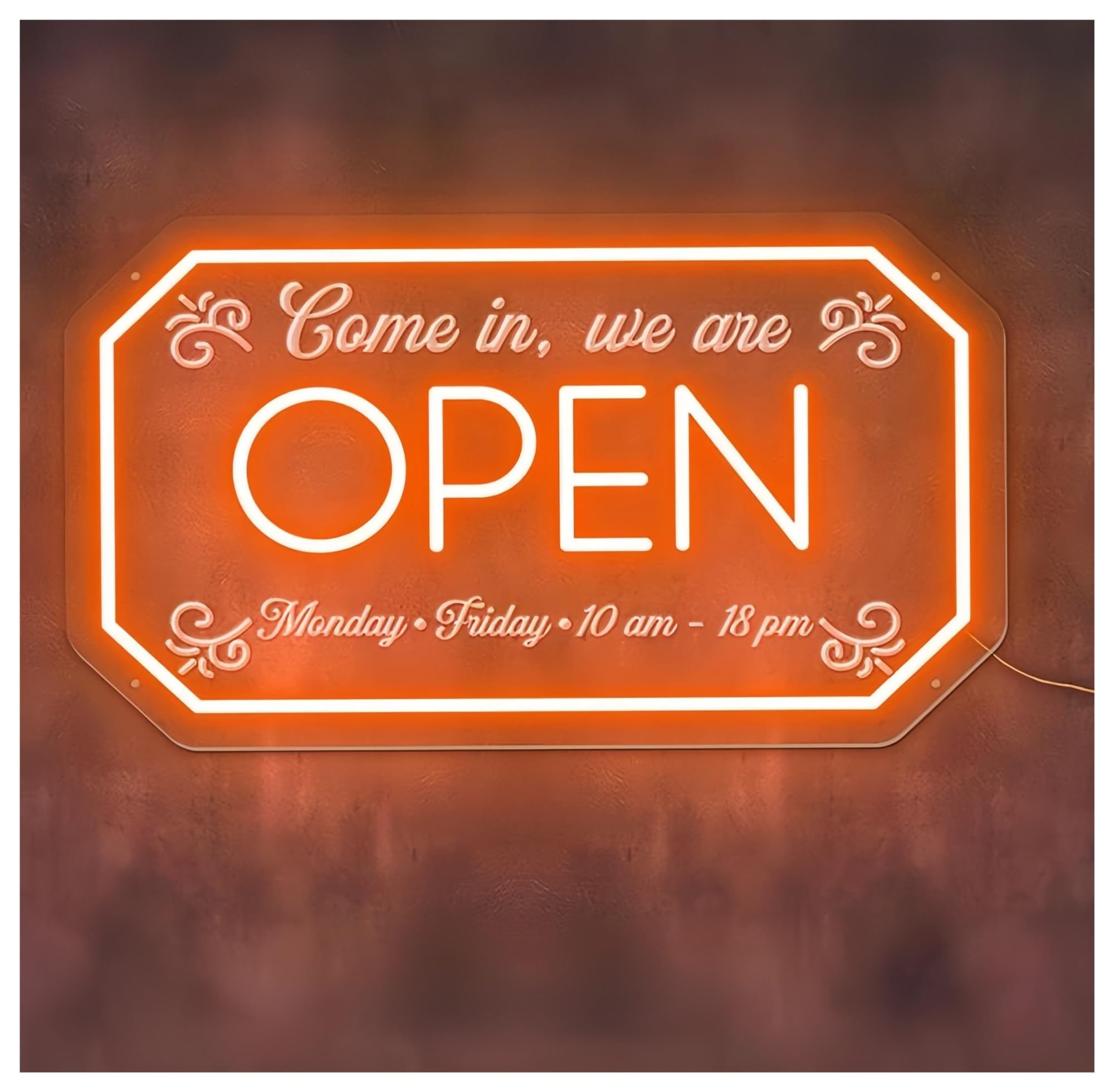 Sign Lamp Come in We are Open Sign Restaurant Coffee Pizza Store Business Store Modern 50cm(D)