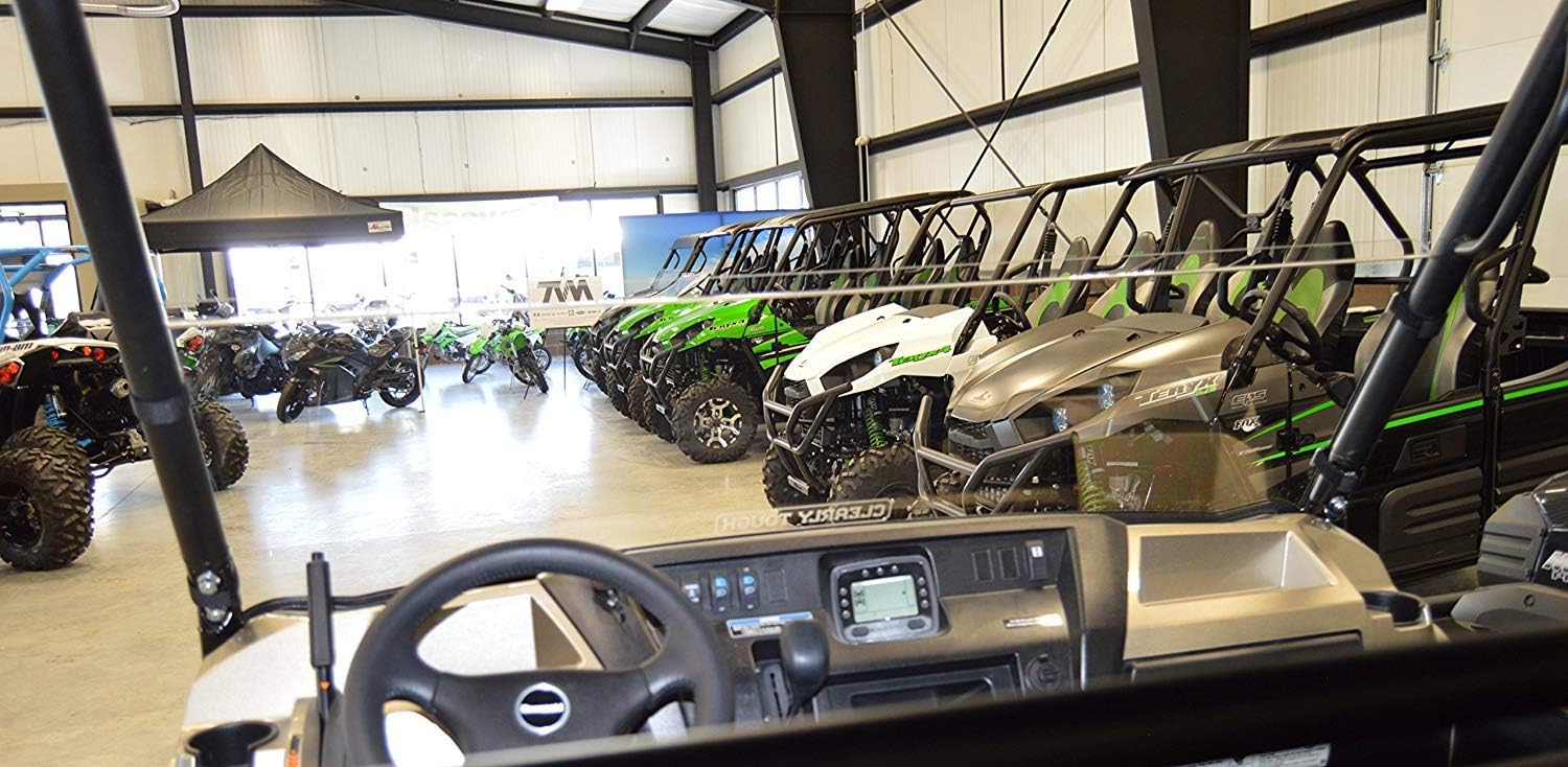 Kawasaki Mule Pro Series Half Windshield | FX, FXT / DX, DXT, FXR | SCRATCH RESISTANT | The ultimate versatility for your SxS! On or off in seconds | Premium poly w/Hard Coat | Made in America!
