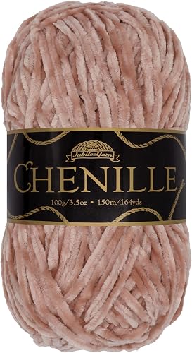 JubileeYarn Chenille-Garn, Kammgewicht, 100 g/Knäuel, Roseate, Samt-Altrosa (Dus