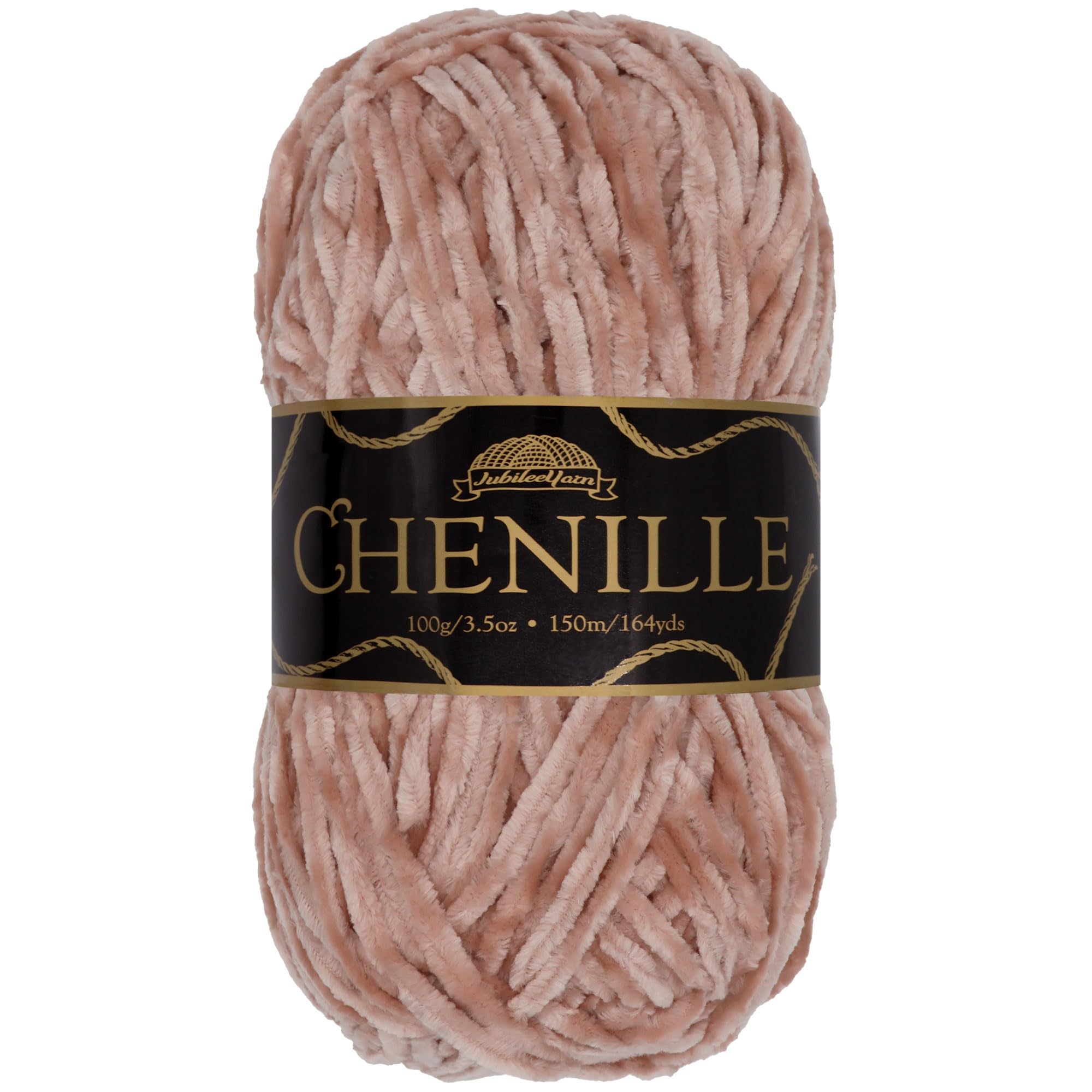 JubileeYarn Chenille Yarn - Worsted Weight - 100g/Skein - Roseate - Dusty Rose Pink Velvet - Crochet and Knitting Yarn - 1 Skein