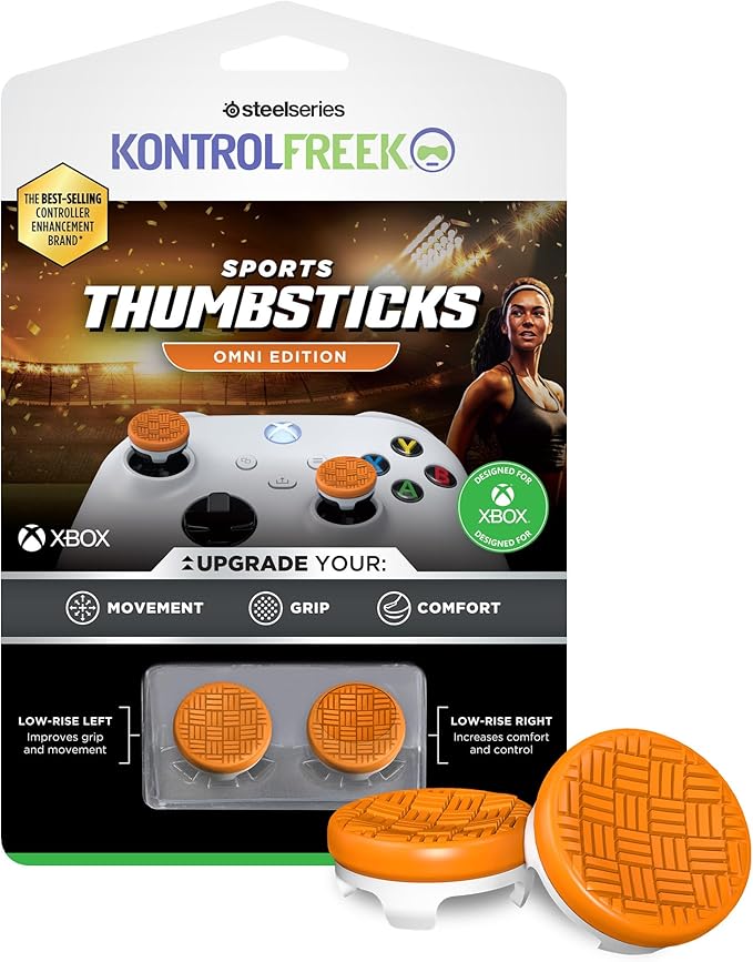 KontrolFreek Omni - Controlador para Xbox One y Xbox Series X, palancas Pulgares de Rendimiento, 2 cóncavos de Talle bajo, Naranja/Blanco
