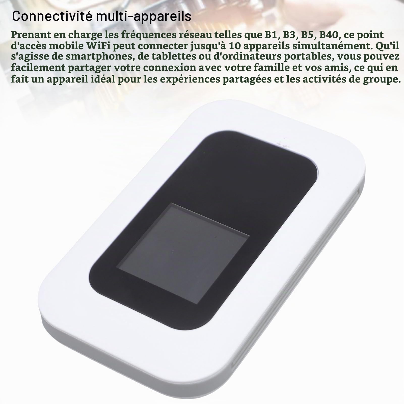 Jectse 4G 5G 5G WiFi Mobile Hotspot, 300 Mbps Dispositif de Hotspot de Haute Vitesse avec Emplacement pour Carte SIM, Points Chauds WiFi Portables pour Voyager, Connectez jusqu'à 10