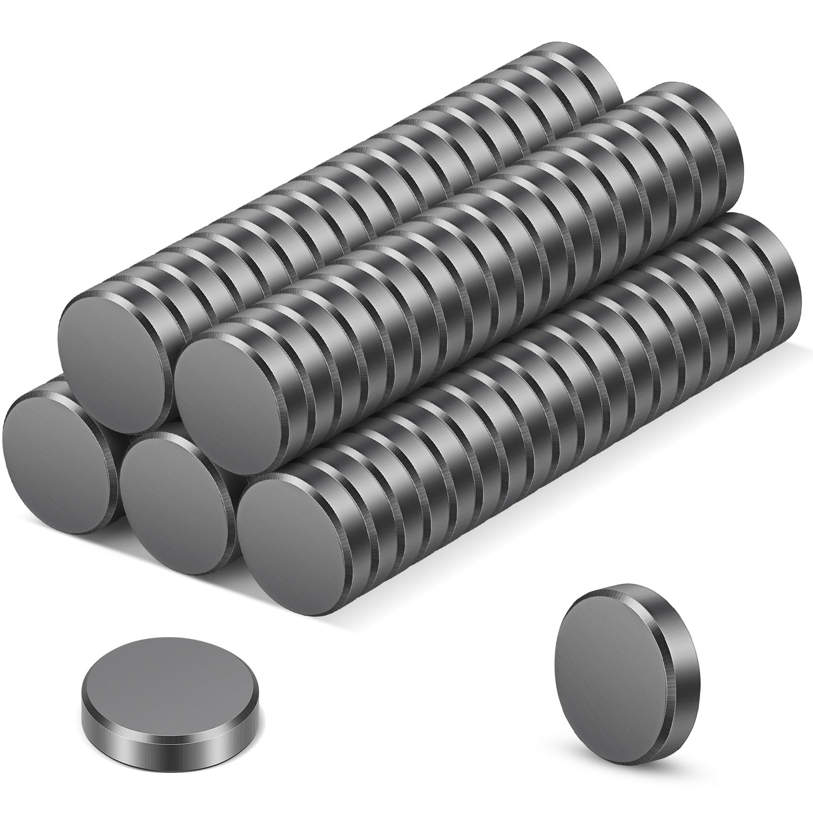 Wukong 90 Pack Whiteboard Magnets Strong, 18×5mm Fridge Magnets Ferrite,Small Magnet Round Magnet for Office Notice Board and School