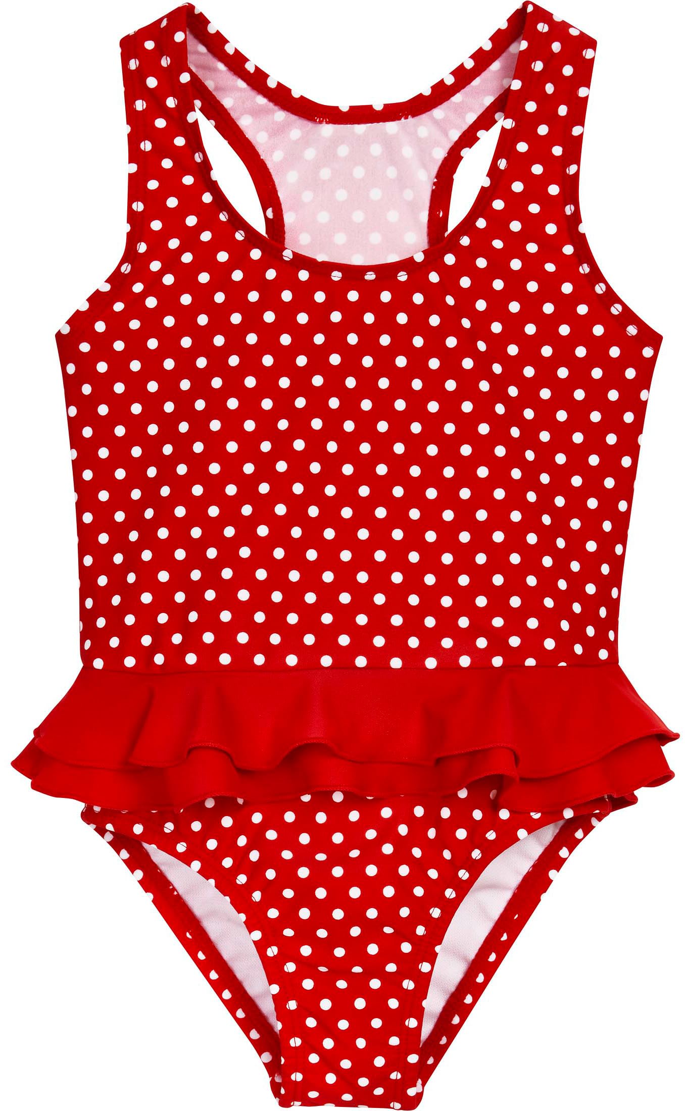 Playshoes Girl's UV Sun Protection Polka Dot Bathing Swimsuit, Red (Original), 9 Years (Manufacturer Size:134/140)