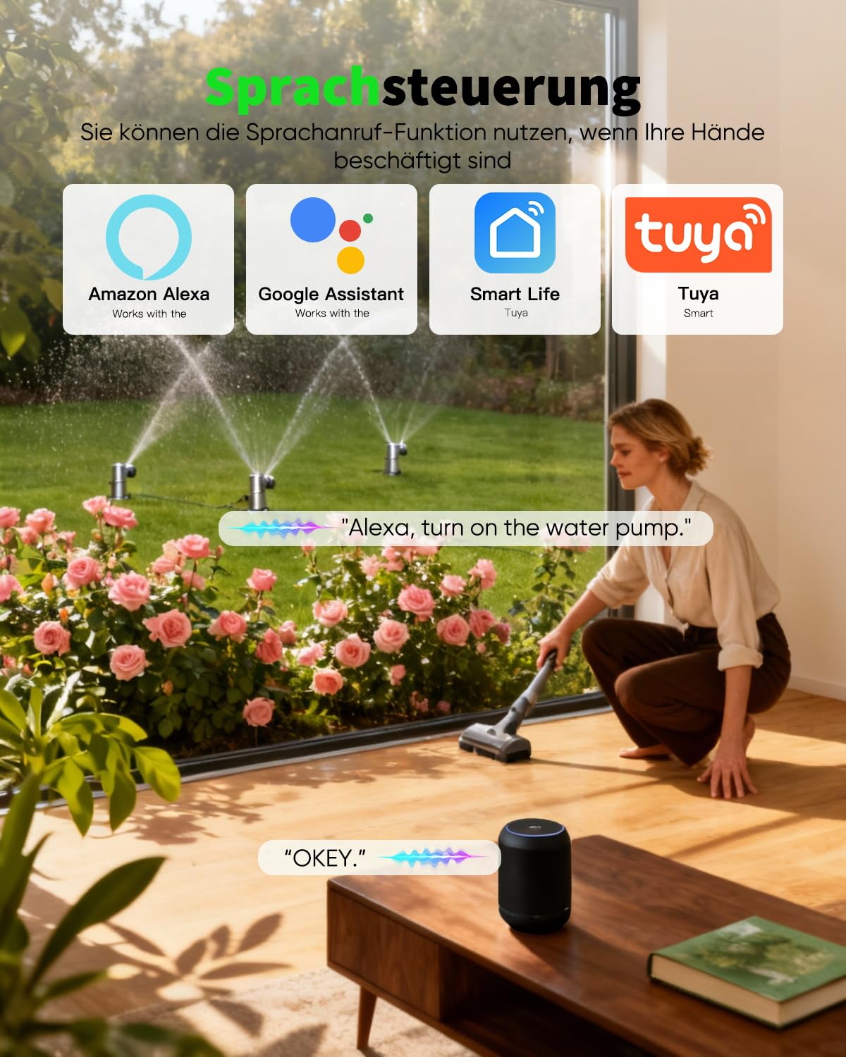 GreenSun WLAN Steckdose Outdoor 2er - Zeitschaltuhr Aussenbereich Außensteckdose mit Strommessung Zeitschaltuhr Timer Kompatibel mit Alexa Google Smart Life APP für Garten Terrasse IP44 16A 3680W